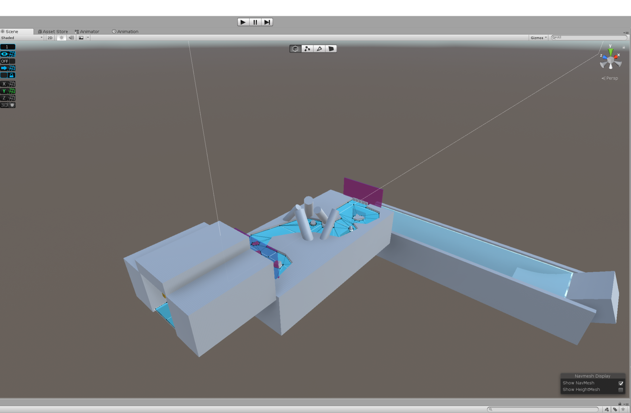 An early level design to test obstacle placement and variable water speeds