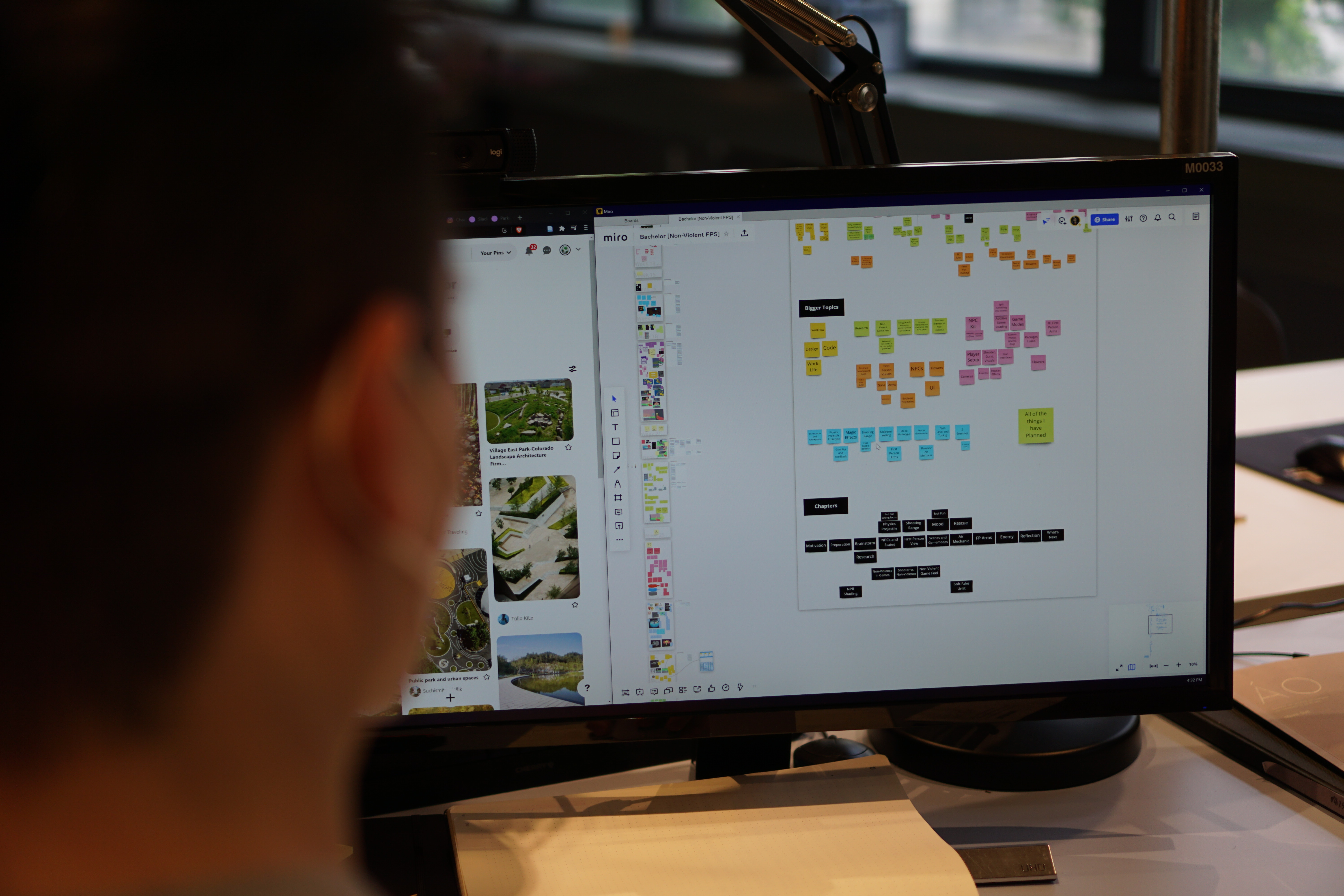 I extensively used miro, an online whiteboarding tool.